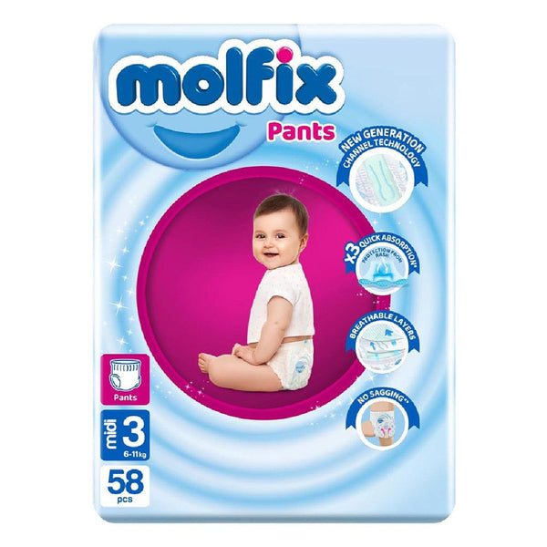 حفاضات مولفيكس
Molfix Pants
حفاضات للأطفال
Diapers for babies