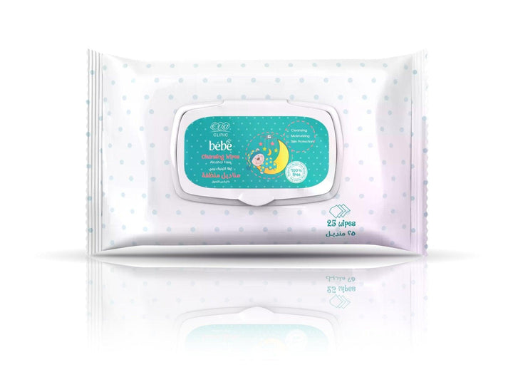 ايفا كلينك بيبي مناديل مبللة (25 منديل) | Eva - مناديل إيفا كلينيك (Eva Clinic Baby Wipes)
مناديل مبللة للأطفال (Baby Wet Wipes)
تنظيف لطيف (Gentle Cleansing)
حماية للبشرة (Skin Protection)