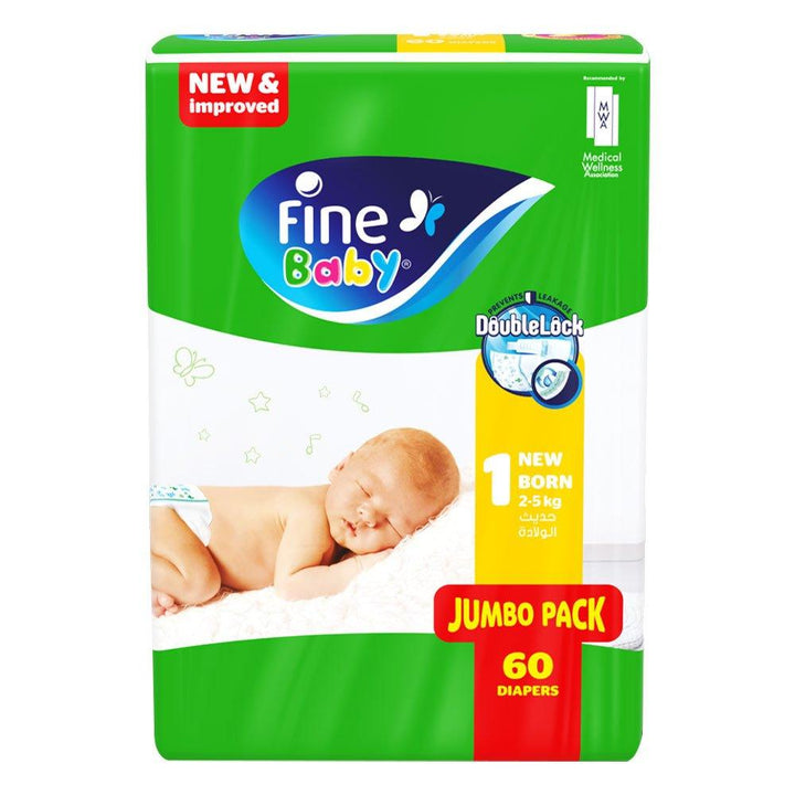 حفاضات فاين بيبي سريعة الإمتصاص، مقاس 1(2-5 كجم) | (60 حفاضة) | Fine Baby - حفاضات فاين بيبي (Fine Baby Diapers)
امتصاص سريع (Fast Absorption)
حجم 1 للمولود (Size 1 for Newborns)
حماية لطيفة (Gentle Protection)