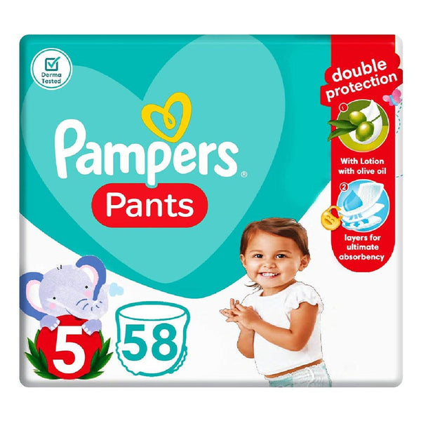 حفاضات بانتس (Pants Diapers)
حجم 5 للأطفال (Size 5 for Kids)
راحة وحركة (Comfort & Mobility)
حماية طوال اليوم (All-Day Protection)