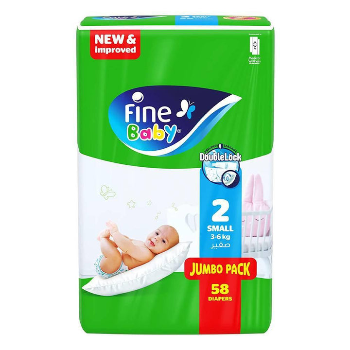 حفاضات فاين بيبي سريعة الإمتصاص، مقاس 2(3-6 كجم) | (58 حفاضة) | Fine Baby - حفاضات فاين بيبي (Fine Baby Diapers)
امتصاص سريع (Fast Absorption)
حجم 2 للأطفال (Size 2 for Babies)
حماية فائقة (Superior Protection)