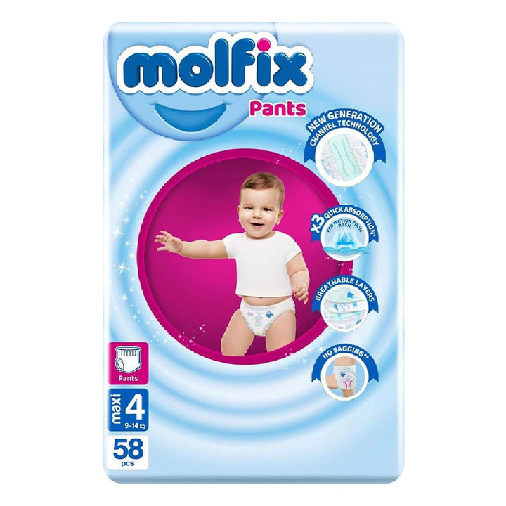 حفاضات مولفيكس
Molfix Pants
حفاضات حجم 4
Diapers for babies