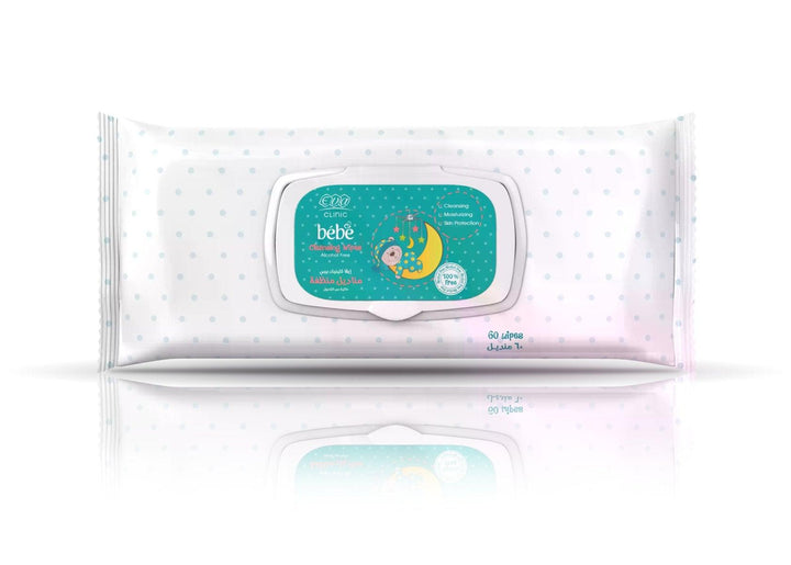 مناديل مبللة للاطفال من ايفا كلينيك (60 منديل مبلل) | Eva Clinic - مناديل إيفا كلينيك (Eva Clinic Baby Wipes)
مناديل للأطفال (Baby Wipes)
تنظيف لطيف (Gentle Cleansing)
حماية للبشرة (Skin Protection)