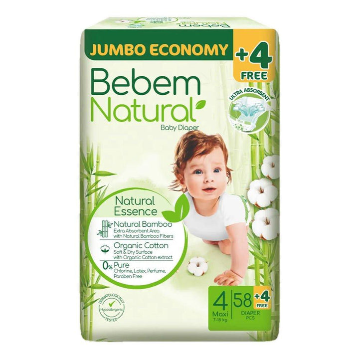 حفاضات بي بم طبيعي مقاس 4 | (58 حفاضة) | Bebem Natural - حفاضات ببيم ناتشورال (Bebem Natural Diapers)
حجم 4 للأطفال (Size 4 for Kids)
حماية طبيعية (Natural Protection)
راحة طوال اليوم (All-Day Comfort)