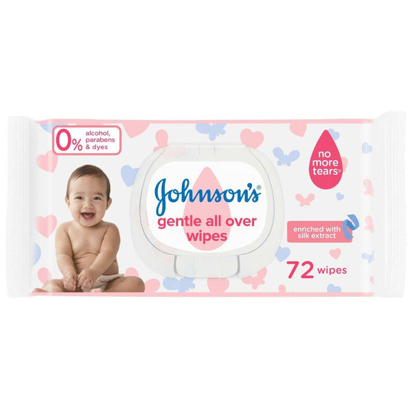 مناديل مبللة جنتل اول اوفر للاطفال من جونسون (72 منديل) | Johnsons - مناديل جونسون للأطفال (Johnsons Baby Wipes)
تنظيف لطيف (Gentle Cleansing)
لجميع أجزاء الجسم (All Over Baby Wipes)
حماية للبشرة (Skin Protection)