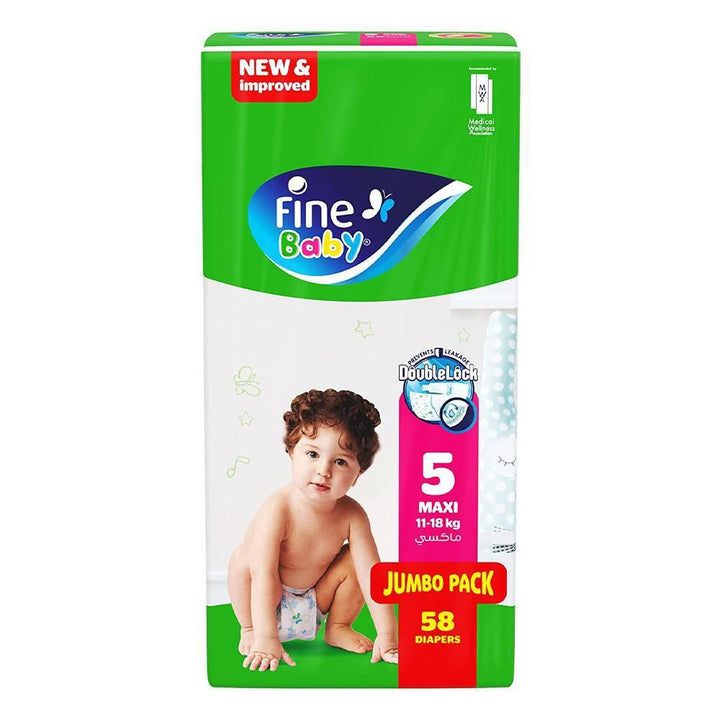 حفاضات فاين بيبي سريعة الإمتصاص، مقاس 5،( 11-18 كجم) | (58 حفاضة) | Fine Baby - حفاضات فاين بيبي (Fine Baby Diapers)
امتصاص سريع (Fast Absorption)
حجم 5 للأطفال (Size 5 for Kids)
حماية وراحة (Protection & Comfort)