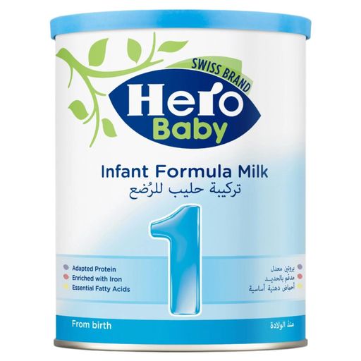 Hero Baby 1, infant formula 0–6 months, baby milk 400g, newborn nutrition
هيرو بيبي 1، حليب حديثي الولادة، تركيبة من 0 لـ 6 شهور، غذاء الرضع