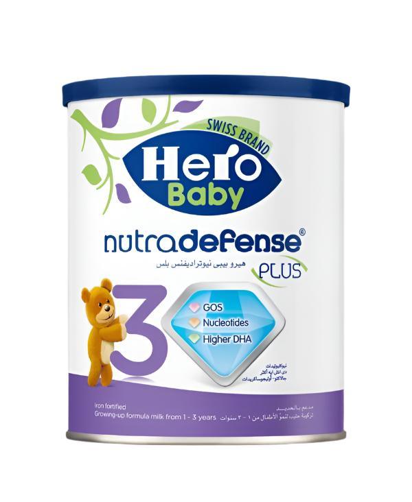 Hero Baby 3, Nutradefense Plus, toddler milk 1–3 years, growing-up formula
هيرو بيبي 3، نيوتريديفينس، حليب النمو، من سنة لثلاث سنوات