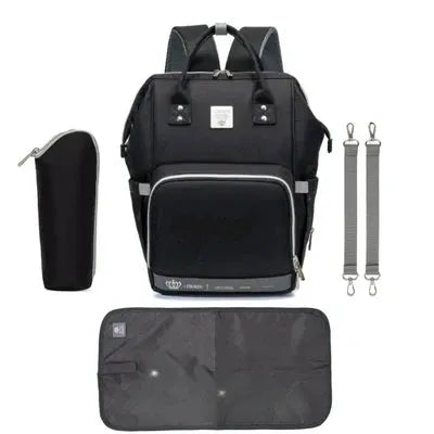 LEQUEEN Diamond 7TH Edition Waterproof Black Original Mommy Bag – kidzmarket