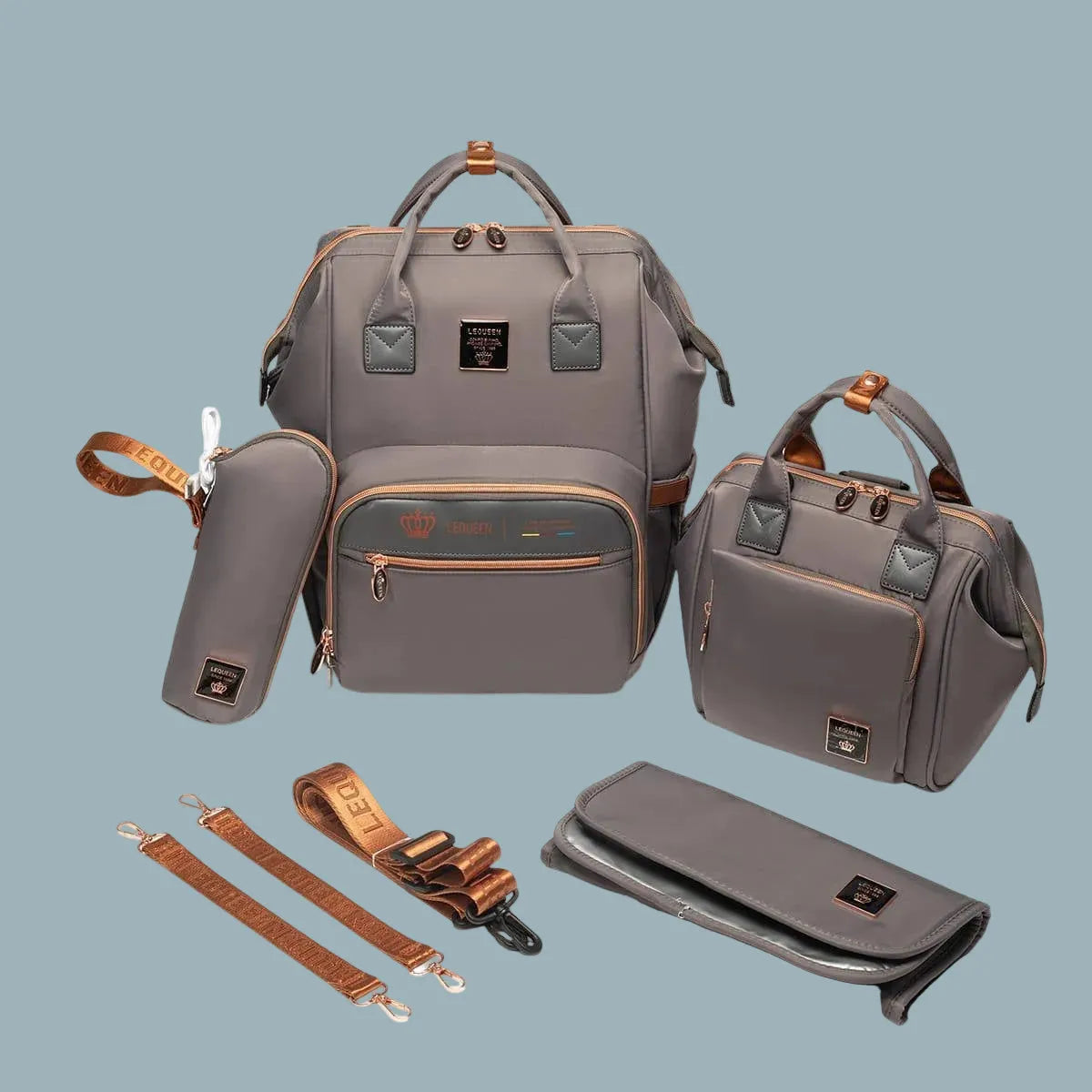 Lequeen Diamond 8th Edition Soft Waterproof Mommy Bag - Gray Set ...