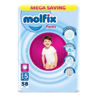 حفاضات, أطفال, حماية, راحة, مولفيكس, حجم_5
Molfix, Diapers, Junior, Baby, Pants, Size5