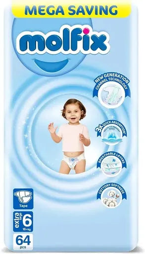 حفاضات, مولفيكس, أطفال, حماية, راحة, مقاوم_التسرب
Molfix, Diapers, Baby, ExtraLarge, Tape, MegaPack