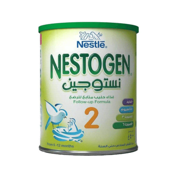 Nestogen 2, follow-up formula, infant milk 6–12 months, Nestlé baby milk
نيستوجين 2، حليب أطفال، تركيبة متابعة، من 6 شهور لسنة
