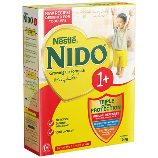 Nido 1+, toddler milk 145g, FortiGrow milk, growing-up formula, travel-size baby milk
نيدو ١+، حليب أطفال 145 جرام، تركيبة النمو، فورتجرو، حليب من سنة