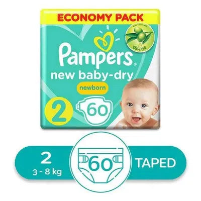 Pampers Size Pampers New Baby Diapers Pampers (2) New Born Mini 60 Pads 3-8 Kg