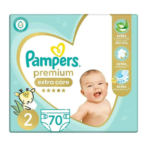 حفاضات بامبرز بريميوم كير مقاس 2 Pampers Premium Care Diapers Size 2 حفاضات بامبرز 3-6 كجم Pampers Diapers 3-6 kg حفاضات بامبرز 70 قطعة Pampers 70 Pieces أفضل حفاضات بامبرز بريميوم كير