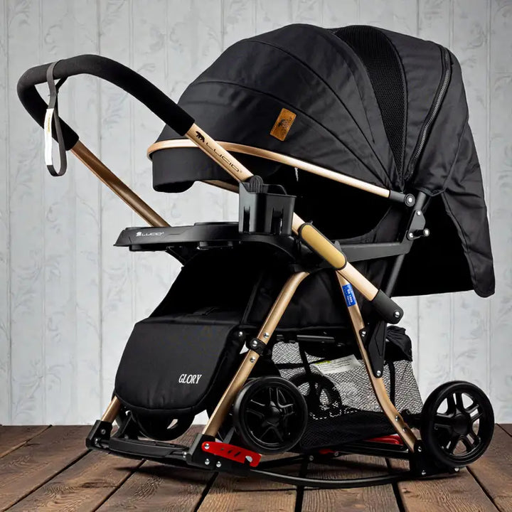 Lucid GLORY 3-in-1 Luxury Baby Stroller – Rocking & Fixed with High-De ...