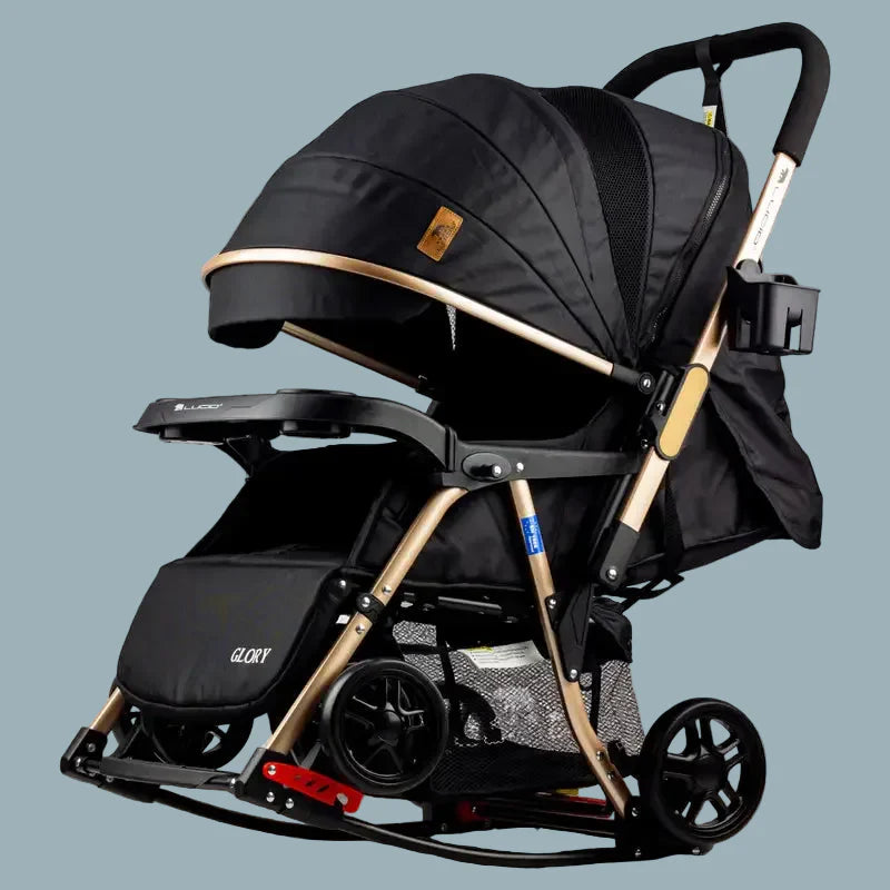 Lucid GLORY 3-in-1 Luxury Baby Stroller – Rocking & Fixed with High-De ...